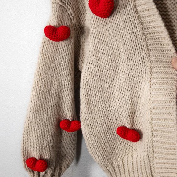 NEW Anthropologie Maeve Women’s The Susannah Heart Cardigan Kidcore NWT OS - Picture 3 of 10